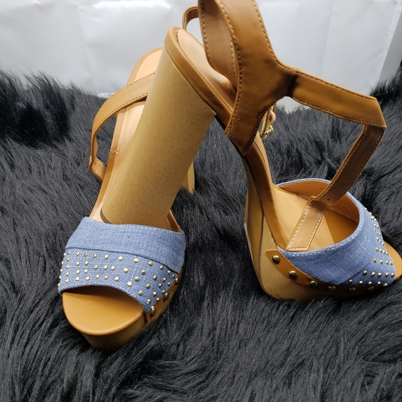 Report Collection Shoes - Denim Platform Sandals